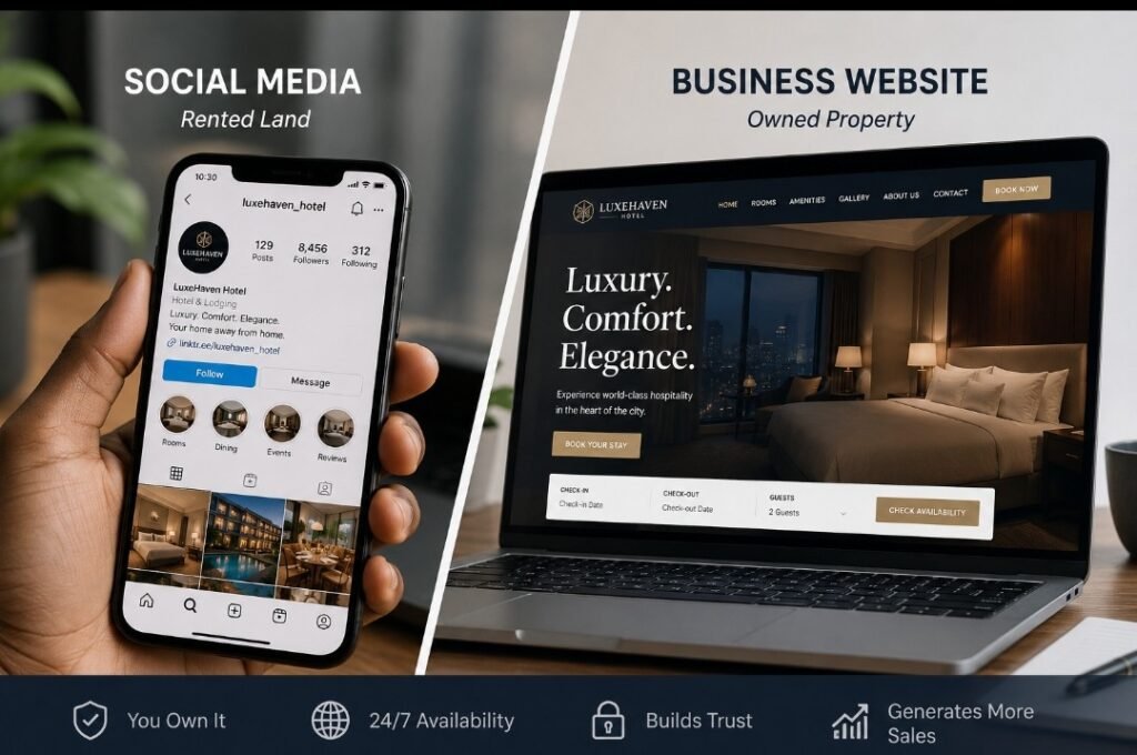 social-media-vs-business-website-c114web